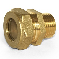 Муфта переходная STAHLMANN (M) 20 x 3/4" EF, обжимная латунная с наружней резьбой