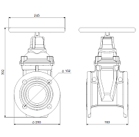 Клиновая задвижка DN 80  PN10 чугунная фланцевая