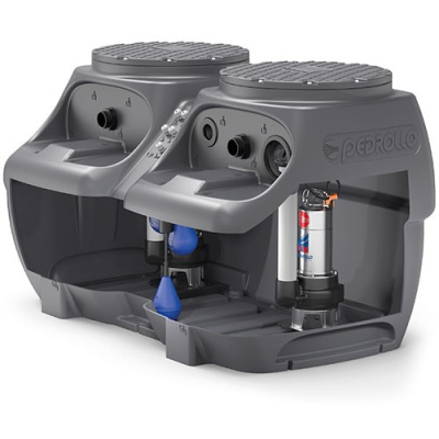 Станция накопления и подъёма сточных вод (для чистой воды) SAR 550 - TOP 4  с 2-мя насосами Pedrollo