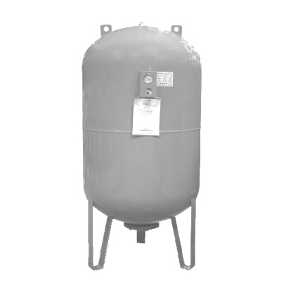 Мембранный бак CW-LV 100 16bar/99*C  1” вертикальный на ножках с манометром, (серый) WATERSTRY